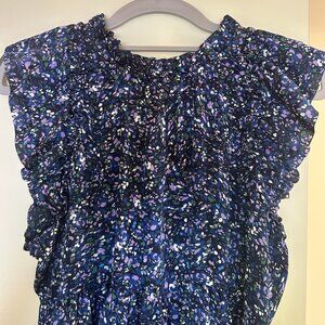 Aqua Ruffle Floral Mini Dress